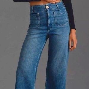 Anthropologie (Maeve) The Collette Denim-Cropped Wide Leg Jeans - Size 26 + 25